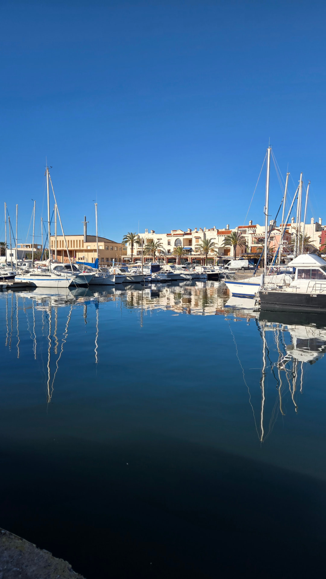 Huizen en boten aan de jachthaven